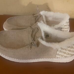 Hey Dude Tan and White Women's Flats